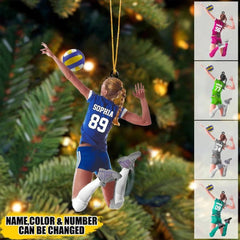 Maxcorners Personalized Volleyball Player Acrylic Ornament, Custom Name Number Volleyball Christmas Ornament, Volleyball Gift for Girls