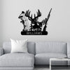 Maxcorners Personalized Deer Hunter Metal Wall Art, Custom Name Bow and Hunting Rifle Sign, Deer Hunting Wall Hanging, Hunter Gift LM0110