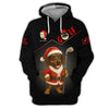 Maxcorners Personalized Dachshund Santa Golf Polos, Custom Name Christmas Golf Shirt, Golf Gift For Dog Lover