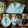 Maxcorners St Patrick's Day Shamrock Golf And Beer Blue And White Golf Shirt, Polo Shirts For Men, Golf Shirts For Men