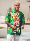Maxcorners Green St. Patrick'S Day Hot Beer Hawaiian Golf Shirt, Men's Golf Shirt, Tropical Vibe Funny Golf Shirt