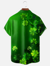 Maxcorners St. Patrick's Day Gnome Shamrock Hawaiian Golf Shirt, Shamrock Golf Shirts, Men's Golf Shirt