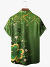Maxcorners Green St. Patrick's Day Luck By Alice Meow Hawaiian Golf Shirt, Tropical Vibe Men's Golf Shirt