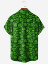 Maxcorners Green Irish St. Patrick's Day Lucky Clover Beer Hawaiian Golf Shirt, Tropical Vibe Men's Golf Shirt