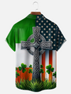 Maxcorners St. Patrick's Day Irish Flag Hawaiian Golf Shirt, Men's Golf Shirt, St. Paddy's Day Shirt