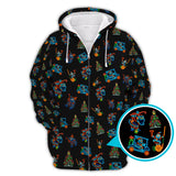 Maxcorners Funny Pattern Golf Shirt For Men, Christmas Golf Shirt, Xmas Golf Shirt, Neon Golf Shirt For Golfer