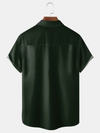 Maxcorners St. Patrick's Day Four Leaf Clover Black Dark Green Hawaiian Golf Shirt, St Paddy's Day Tropical Vibe Men's Golf Shirt