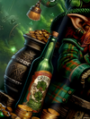 Maxcorners Lucky St. Patrick's Day Gnome Beer And Gold Coin Hawaiian Golf Shirt, Tropical Vibe Men's Golf Shirt