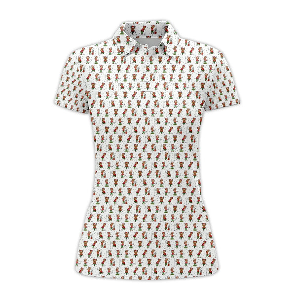 Maxcorners Funny Pattern Golf Shirt, Christmas Golf Shirt, Xmas Golf Shirt, Reindeer Shirt For Golfer