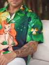 Maxcorners Green St. Patrick'S Day Hot Beer Hawaiian Golf Shirt, Men's Golf Shirt, Tropical Vibe Funny Golf Shirt