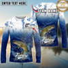 Maxcorners Fishing Ocean Scale Gradient Splash Design Personalized Name, Team Name Long Sleeve Shirt (9 Breeds)
