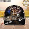 Maxcorners Buck Deer  Hunting USA Flag Rustic Arrow Hunting Camo Custom Name 3D Cap (6 colors)