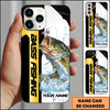 Maxcorners Fishing Phone Case Dynamic Splash Black Blue Contrast Design Personalized Name Phone Case (10 Fish Species)