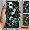Maxcorners Gothic Dart Girl Skull Dark Fantasy Art Multicolor Options Personalized Name 3D Phonecase
