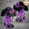 Maxcorners Bowling Shirt Neon Cyan Swirl Strike Multi Options Personalized Name, Team Name 3D Shirt