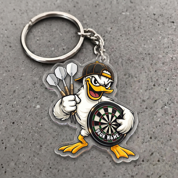 Maxcorners Cool Duck Darts Personalized Name Keychain