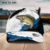 Maxcorners Fishing Black White Water Flow Pattern Sport Pattern Personalized Name 3D Cap (11 Breeds)
