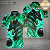Maxcorners Bowling Fire Wolf Flame Art Design Multi Options Personalized Name Team Name 3D Shirt