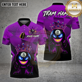 Maxcorners Billiards Shirt 8 Ball King Flame Geometric Power Multioptions Personalized Name, Team Name Unisex 3D Shirt