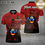 Maxcorners Billiards Shirt 8 Ball King Flame Geometric Power Multioptions Personalized Name, Team Name Unisex 3D Shirt