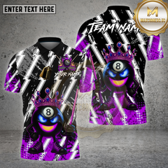 Maxcorners Billiards Shirt 8 Ball Crowned Legend Fire Cue Multioptions Personalized Name, Team Name Unisex 3D Shirt