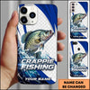 Maxcorners Fishing Phone Case Scale Texture White Blue Dynamic Wave Art Personalized Name Phone Case (8 Fish Species)