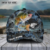 Maxcorners FishingBlue Kryptek Camo Pattern Sport Pattern Personalized Name 3D Cap (11 Breeds)