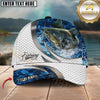 Maxcorners Fishing Water Splash Scale Pattern Personalized Classic Cap (12 Fish Species)