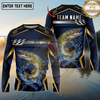 Maxcorners Fishing Black Gold Geometric Personalized Name, Team Name Long Sleeve Shirt (9 Breeds)
