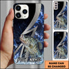 Maxcorners Fishing Blue Flame Lightning Strike Personalized Name Phone Case (10 Fish Species)