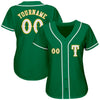 Maxcorners Custom Kelly Green White-Gold Classic Authentic Baseball Jersey LM2605