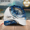 Maxcorners Fishing Water Splash Scale Pattern Personalized Classic Cap (12 Fish Species)