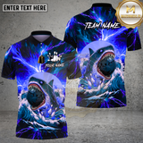 Maxcorners Bowling Shark Ocean Wave Splash Design Multi Options Personalized Name Team Name 3D Shirt