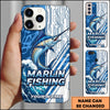 Maxcorners Fishing Phone Case Circuit Board Tech Blue Sport Design Personalized Name Phone Case (8 Fish Species)