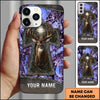 Maxcorners Hunting Phone Case Christian Cross Deer Faith Hunting Camo Design Personalized Name Phone Case | Purple