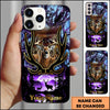 Maxcorners Hunting Phone Case Majestic Buck Antler Frame Full Moon Forest Camo Scene Personalized Name Phone Case | Purple