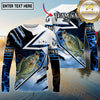 Maxcorners Freshwater Fishing Shirt Splash Blue Water Hook Pattern Sport Jersey Personalized Name, Team Name 3D All Over Printed Clothes