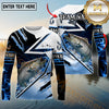 Maxcorners Saltwater Fishing Shirt Catfish Splash Blue Water Hook Pattern Sport Jersey Personalized Name, Team Name 3D All Over Printed Clothes
