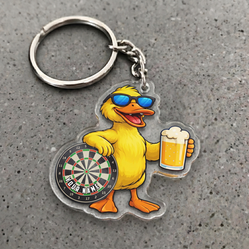 Maxcorners Funny Duck Beer Darts Personalized Name Keychain