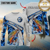 Maxcorners Largemouth Bass Fishing Honeycomb Electric Water Splash Personalized Name, Team Name Long Sleeve Shirt (11 Fish Species)