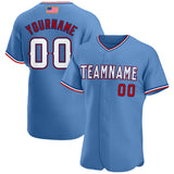 Maxcorners Custom Gold Purple-White Premium American Flag Fashion Baseball Jersey LM0210