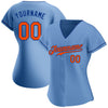 Maxcorners Custom Light Blue Orange-Royal Authentic Baseball Jersey LM2605