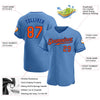 Maxcorners Custom Light Blue Orange-Royal Authentic Baseball Jersey LM2605