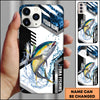 Maxcorners Fishing Phone Case Splash Water Honeycomb Black White Sport Design Personalized Name Phone Case (8 Fish Species)