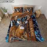 Maxcorners Deer Hunting Rustic Blue Forest Bedding Set 3D All Over Printed