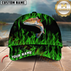 Maxcorners Fishing Green Flame Pattern Personalized 3D Cap (11 Breeds)