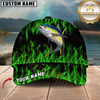 Maxcorners Fishing Green Flame Pattern Personalized 3D Cap (11 Breeds)