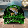 Maxcorners Fishing Green Flame Pattern Personalized 3D Cap (11 Breeds)