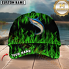 Maxcorners Fishing Green Flame Pattern Personalized 3D Cap (11 Breeds)