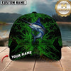 Maxcorners Fishing Black Neon Green Splash Customized Name 3D Cap